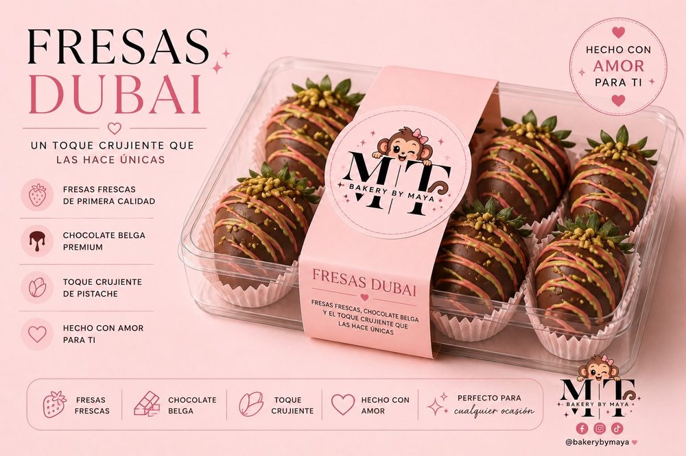 Fresas Dubai menu board